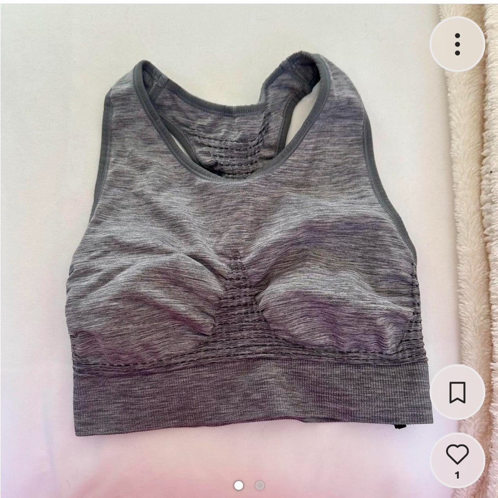 Grey Cropped Workout Top